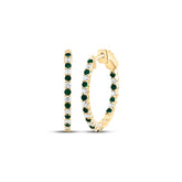 1/2CTW-DIA CN 1/2 CTW RD-EM NAT GEM HOOP EARRING